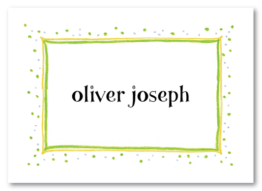 Green Speckled Border Stationery