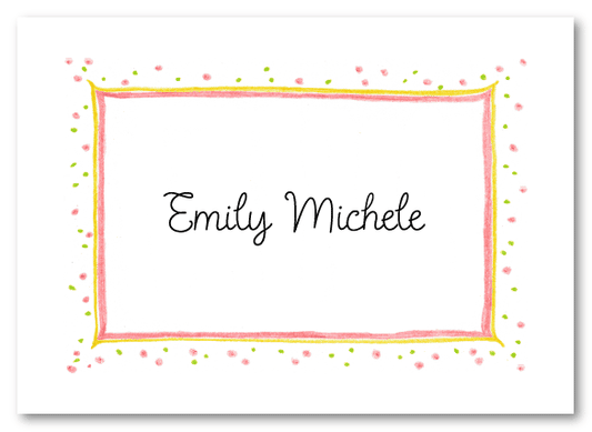 Pink Speckled Border Stationery