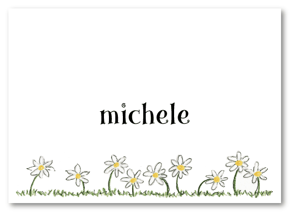 Micheles White Daisies Stationery