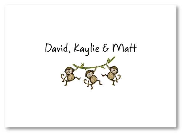 Three Little Monkeys Stationery