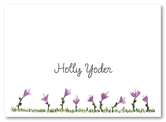 Purple Flowers Stationery