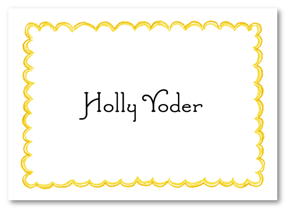 Yellow Scallop Border Stationery