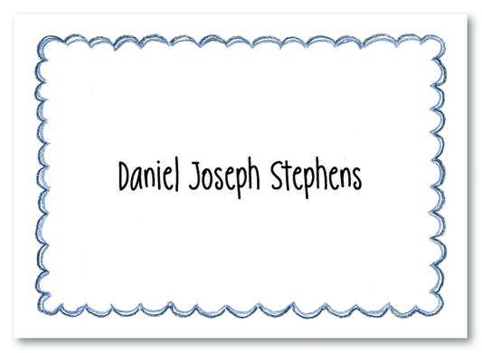 Blue Scallop Border Stationery