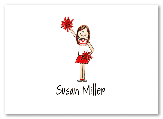 Brunette Cheerleader Thank You Note