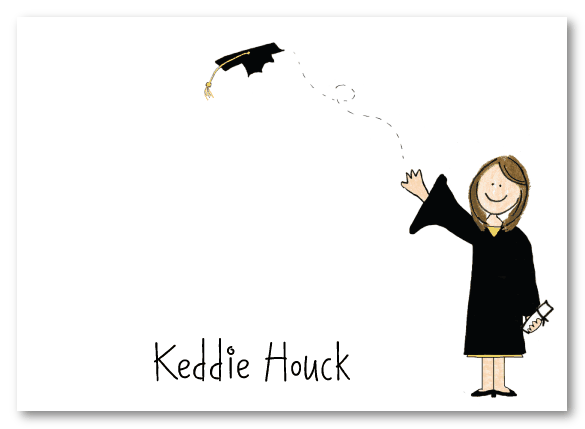 Brunette Girl Graduation Thank You Note AmyAdele.com Brunette Girl Graduation Thank You Note AmyAdele.com