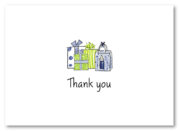 Blue Baby Gifts Thank You Note