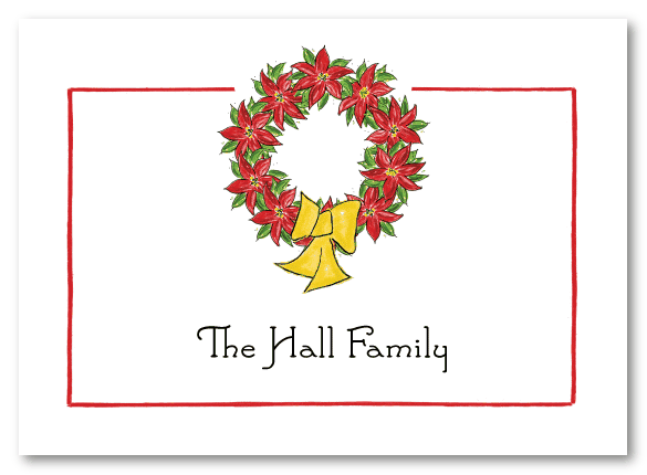 Poinsettia Wreath Stationery