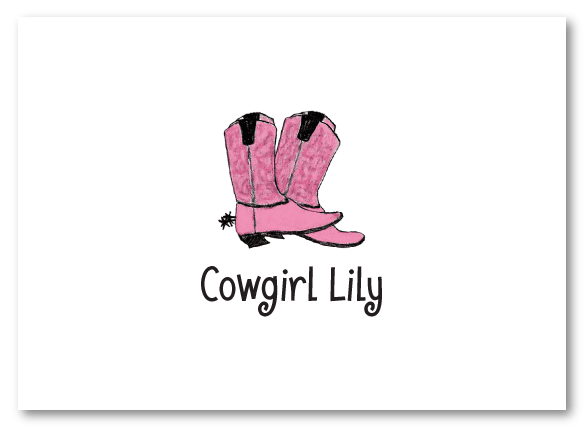 Pink Cowgirl Boots Thank You Note