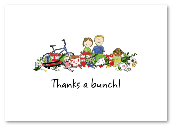 Thankful Christmas Kids Folded Notecard