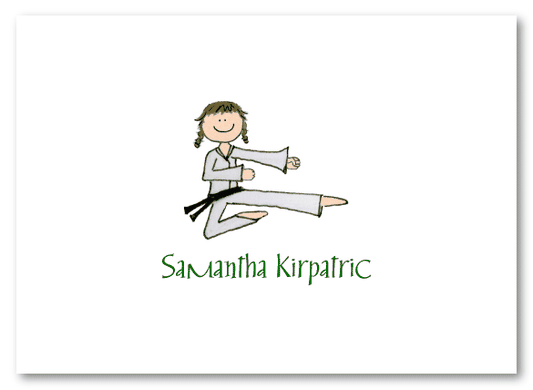 Karate Girl Folded Notecard