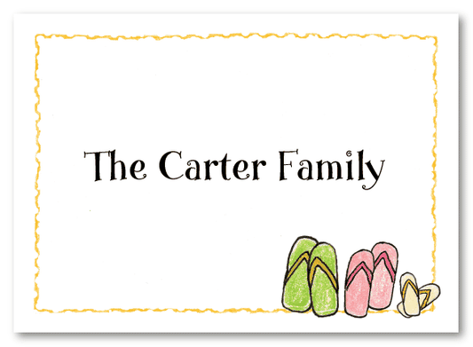 Flip Flop Family Of 3 Folded Notecard