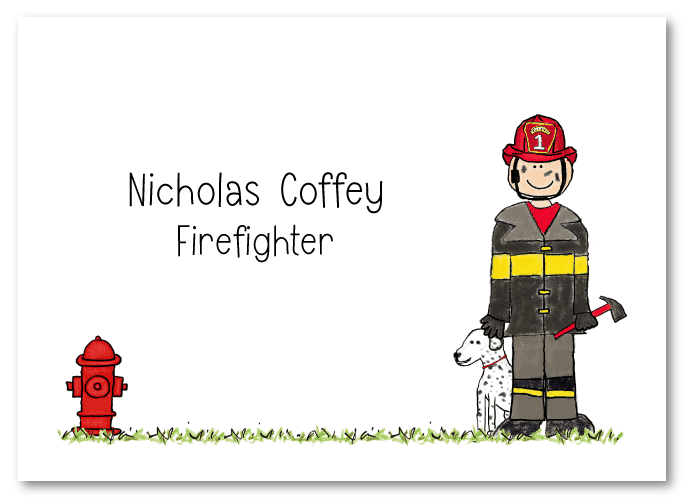 Firefighter Folded Notecard