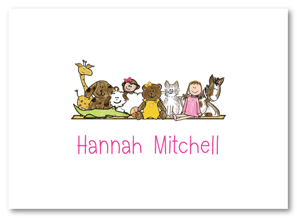 Stuffed Animals For Girls Folded Notecard