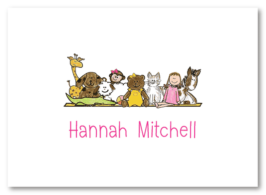 Stuffed Animals For Girls Folded Notecard