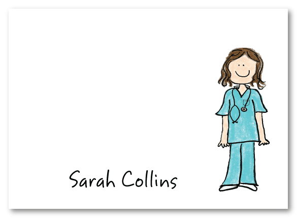 Medical Girl Folded Notecard