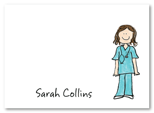 Medical Girl Folded Notecard