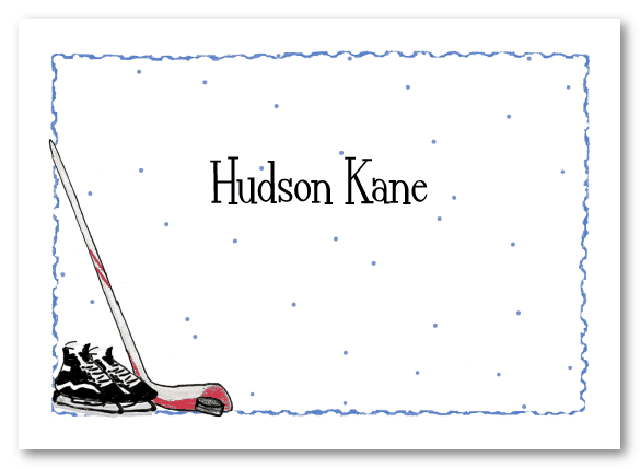 Ice Hockey Folded Notecard