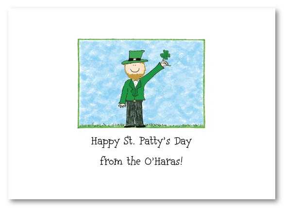 Irish Leprechaun Folded Notecard