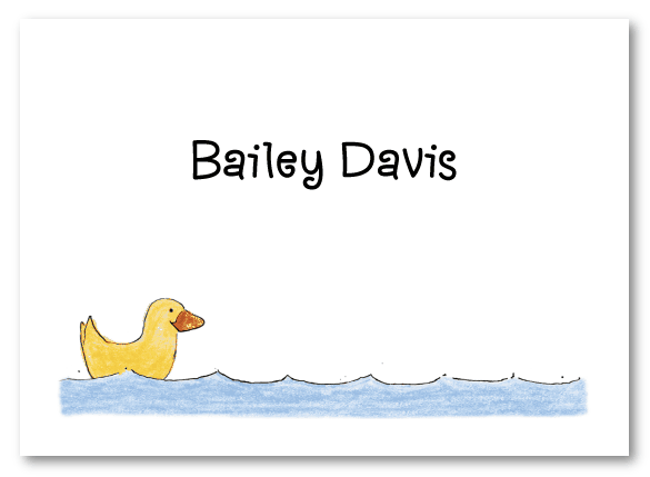 Yellow Duck Folded Notecard