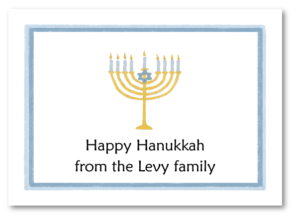 Hanukkah Menorah Folded Notecard