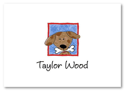 Peeking Dog Folded Notecard