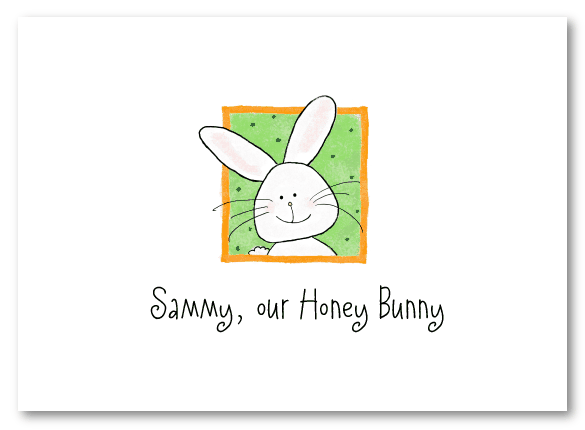 Peeking Bunny Folded Notecard