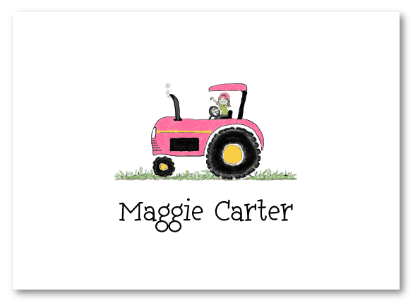 Pink Tractor Stationery