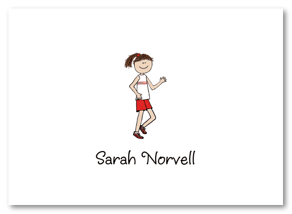 Running Girl Folded Notecard