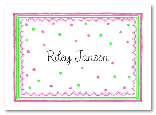 Pink and Lime Green Stationery