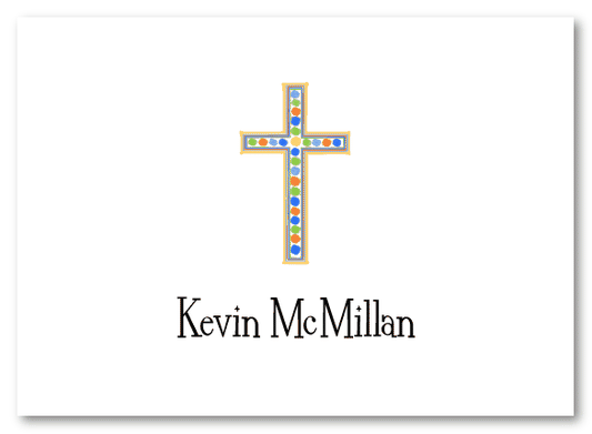 Colorful Blue Cross Stationery