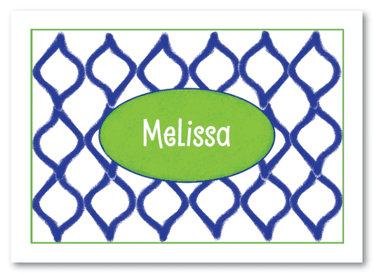 Blue and Green Trellis Stationery