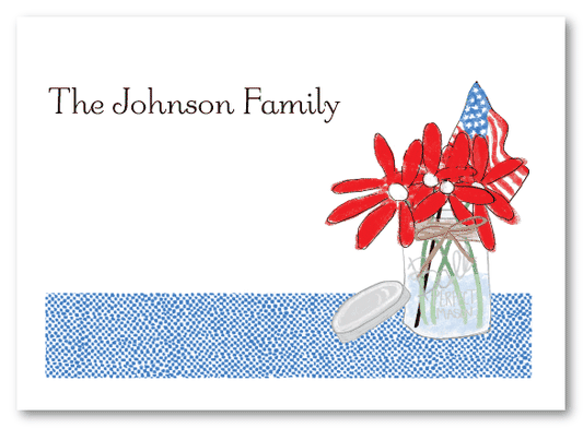 Patriotic Mason Jar Stationery