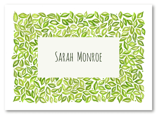 Green Leaves Border Stationery