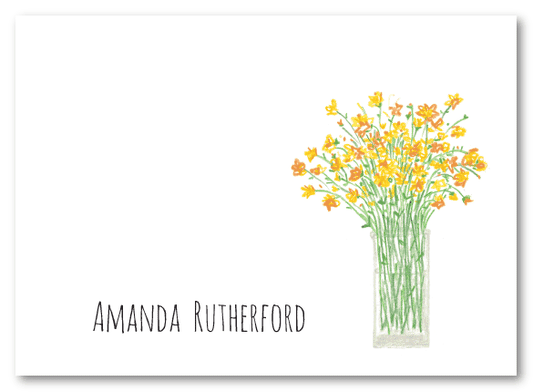 Yellow Flowers in a Vase Stationery