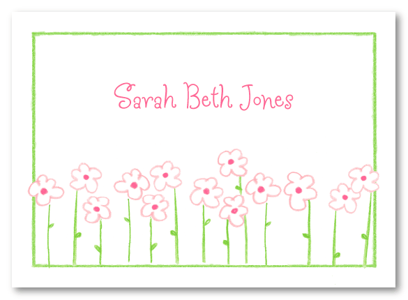 Pink Popcorn Daisies Stationery