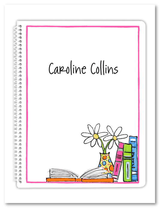 Pink Reading Books for Girls Spiral Notebook