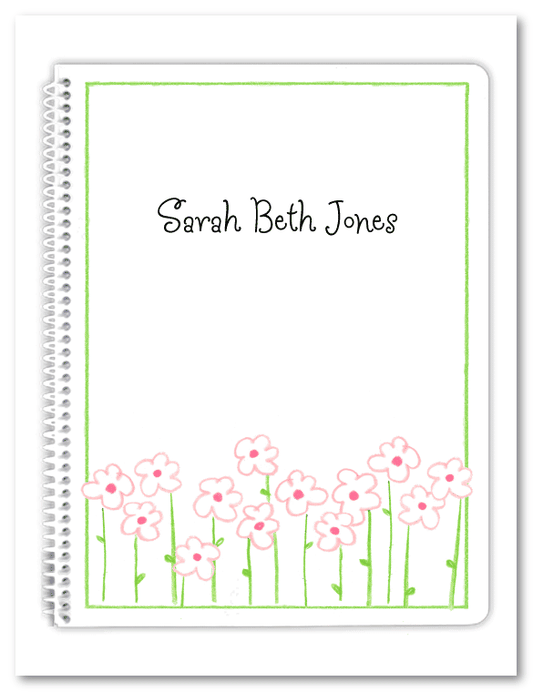 Pink Popcorn Daisies Spiral Notebook