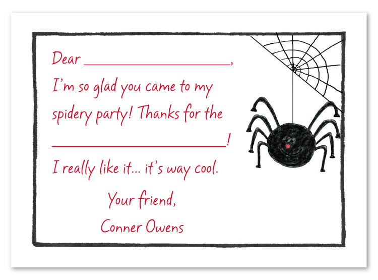 Black Spider Flat Notecard