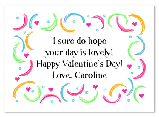 Girly Crescents and Hearts Flat Cards