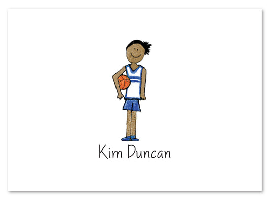 African American Basketball Girl Stationery