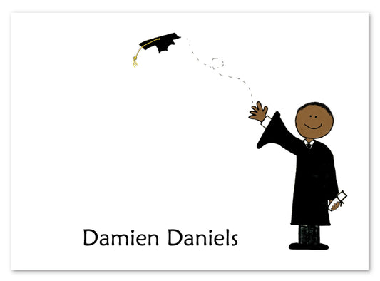 African American Boy Graduation Stationery