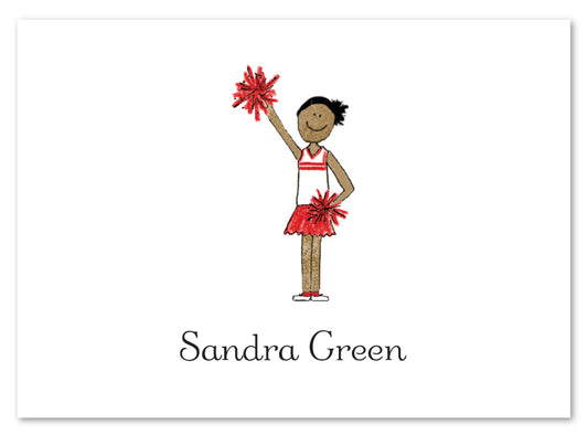 African American Cheerleader Stationery