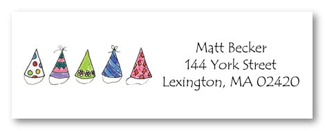 Birthday Hat Address Labels