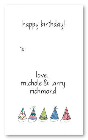 Birthday Hat Row Personal Calling Cards - Vertical Design