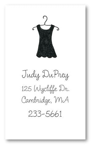 Black Dress Calling Cards - Vertical Design