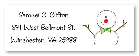 Bow Tie Snowman Address Labels