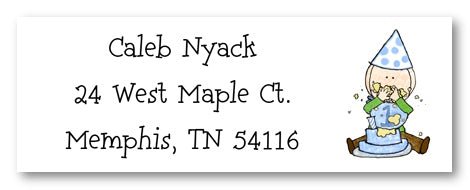 Boy's First Birthday Address Labels