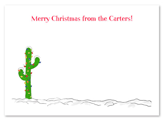 Christmas Cactus Flat Notecard