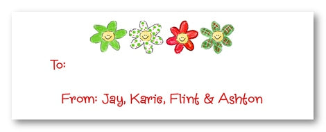 Christmas Daisy Address Labels
