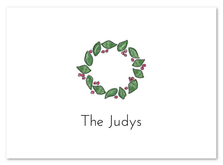 Christmas Leaves Wreath Stationery